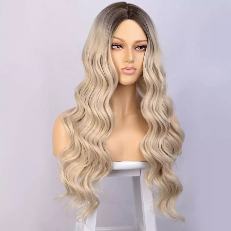 Peruca C9 Blonda Ombre cu Par Ondulat [2]