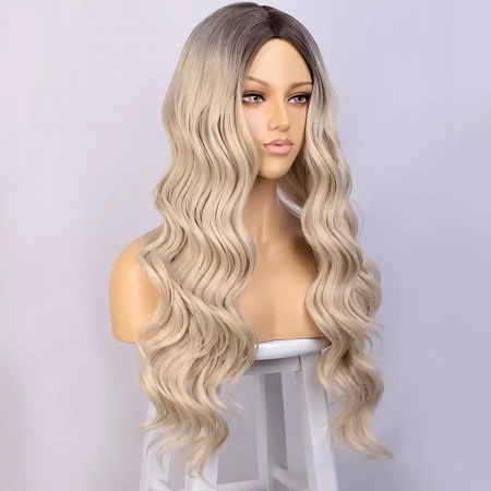 Peruca C9 Blonda Ombre cu Par Ondulat [4]