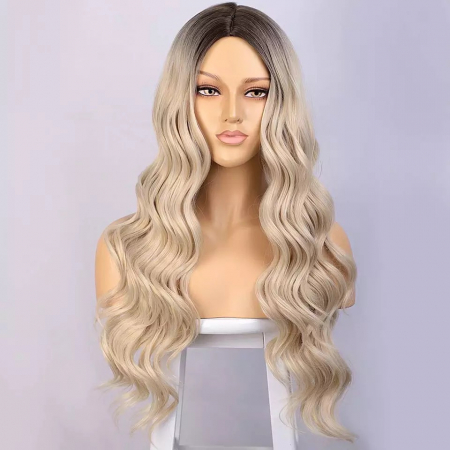 Peruca C9 Blonda Ombre cu Par Ondulat [3]