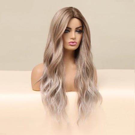 Peruca C132 Blonda Ombre Reflexii Silver Gri Varfuri Deschise [2]