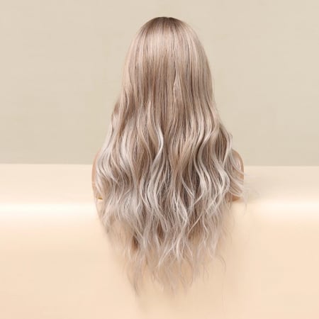 Peruca C132 Blonda Ombre Reflexii Silver Gri Varfuri Deschise [4]