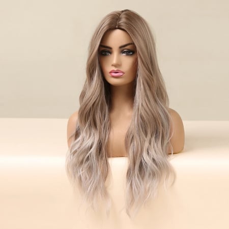 Peruca C132 Blonda Ombre Reflexii Silver Gri Varfuri Deschise [3]