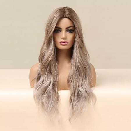 Peruca C132 Blonda Ombre Reflexii Silver Gri Varfuri Deschise [1]