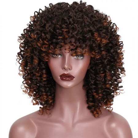 Peruca C97 Bruneta Afro cu Breton si Suvite [1]