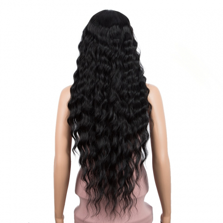 Peruca C71 Bruneta Cu Breton Stil Afro Ondulata Creata Volum [3]