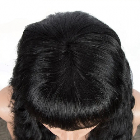 Peruca C71 Bruneta Cu Breton Stil Afro Ondulata Creata Volum [4]