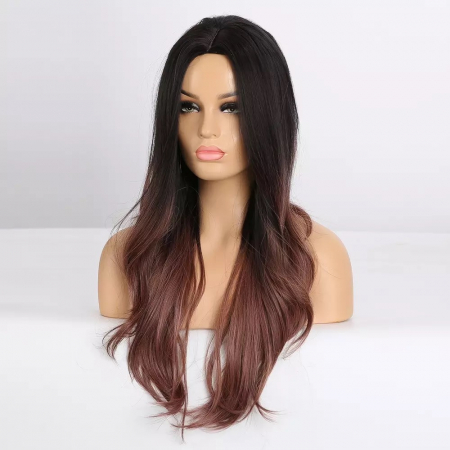 Peruca C328 Bruneta Ombre Cu Varfuri Mov [2]