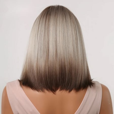 Peruca C1008 Satena Ombre Blonda Gri Cu Breton Bob [3]