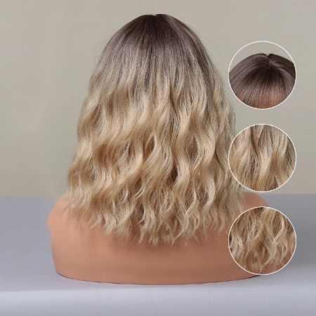 Peruca C1022 Blonda Ombre Bob cu Breton si Par Cret [6]