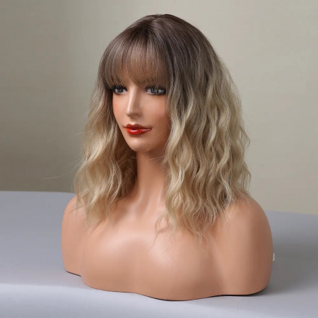Peruca C1022 Blonda Ombre Bob cu Breton si Par Cret [5]