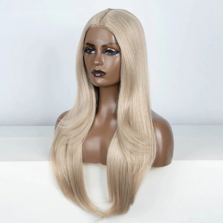 Peruca C1053 FRONT LACE Blonda Blond Cenusiu Platinat Dantela [1]