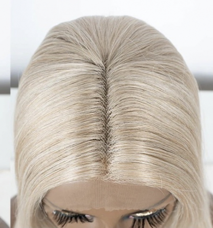 Peruca C1053 FRONT LACE Blonda Blond Cenusiu Platinat Dantela [4]
