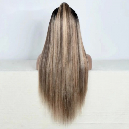 Peruca C1083 FRONT LACE Blonda Baza Satena Ombre Cu Suvite Si Coada [1]