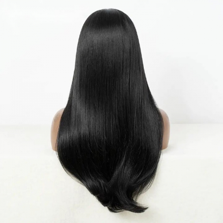 Peruca C1084 FRONT LACE Bruneta Cu Breton Lung Si Dantela [4]