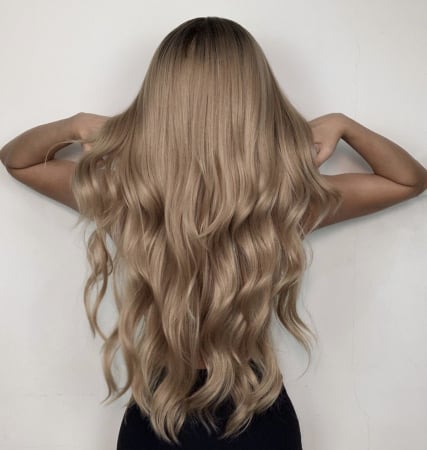 Peruca C1192 Blonda Cenusie Ombre Ondulata Blond Bej [4]