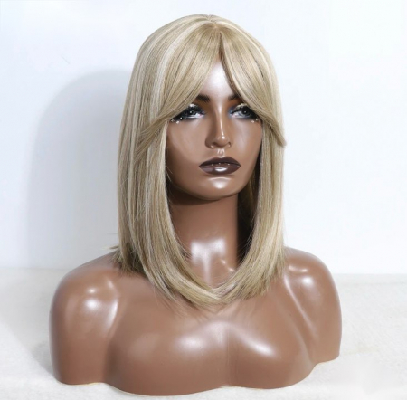 Peruca C1367 Blonda Blond Cenusiu Cu Breton Lung Si Suvite Blonde [3]