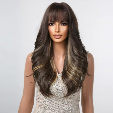 Peruca C1396 Satena Cu Breton Si Suvite Blonde Ciocolatie [1]