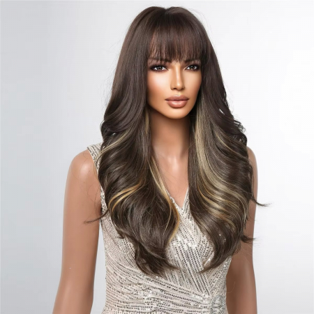 Peruca C1396 Satena Cu Breton Si Suvite Blonde Ciocolatie [2]