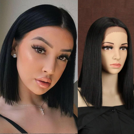 PERUCI - Peruca C1439 FRONT LACE Bruneta Bob Neagra