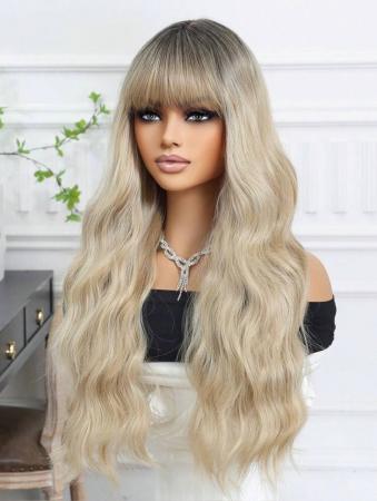 Peruca C1443 Blonda Ombre Cu Breton Par Cret Blond Cenusiu [2]