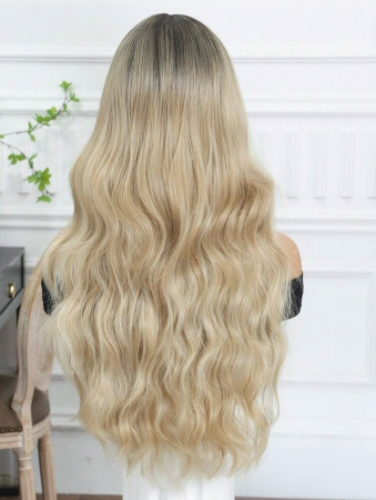 Peruca C1443 Blonda Ombre Cu Breton Par Cret Blond Cenusiu [3]