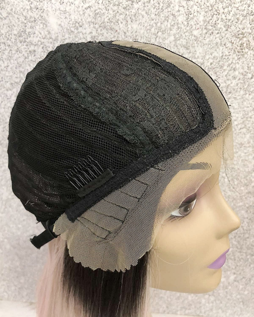 Peruca C150 FRONT LACE Blonda Ombre Blond platinat Gri Bob [5]