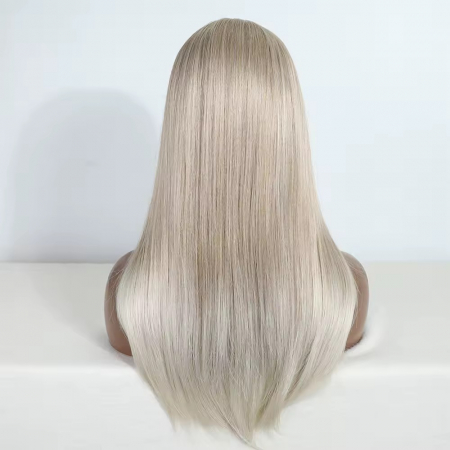 Peruca C1557 FRONT LACE Blonda Gri Satena Blond Platinat cu Suvite Frontale + Baby Hair (dantela la baza) [4]