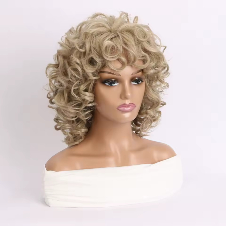 Peruca C1707 Blonda Cenusie Ondulata Cu Breton Extra Volum [2]