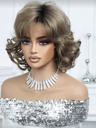 Peruca C1715 Satena Cu Suvite Blonde Ondulata Bucle Volum [3]