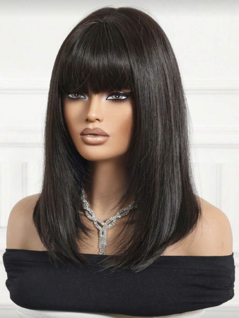 Peruca C1719 Satena Cu Breton Par Filat - Saten Foarte Inchis [4]