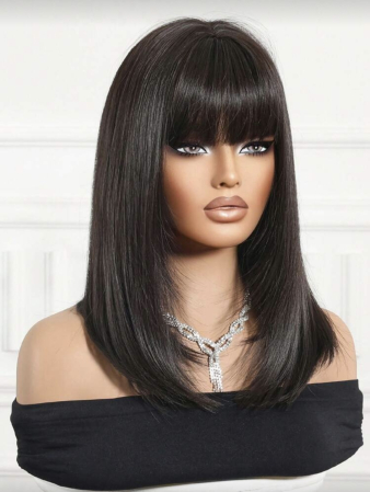 Peruca C1719 Satena Cu Breton Par Filat - Saten Foarte Inchis [3]