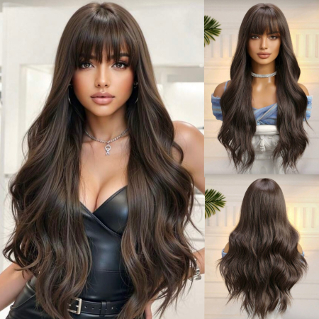 PERUCI CU PAR LUNG - Peruca C1726 Satena Cu Breton Ondulata Bucle