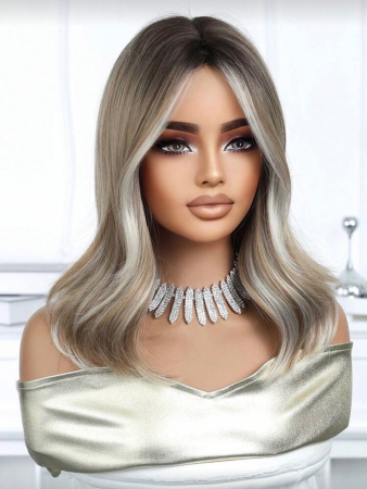 Peruca C1742 Blonda Cenusie Cu Breton Lung Si Suvite [4]