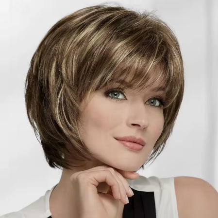 Peruca C1744 Blonda Cenusie Cu Breton Si Suvite Blonde Filata [1]