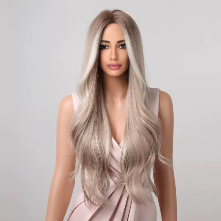 Peruca C316 Blonda Gri Blond Platinat Cu Suvite [1]