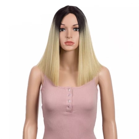 Peruca C317 FRONT LACE Blonda Baza Bruneta Bob [1]