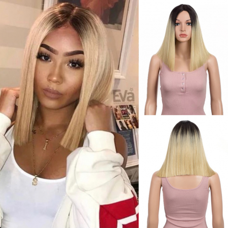PERUCI FRONT LACE (DANTELA) - Peruca C317 FRONT LACE Blonda Baza Bruneta Bob
