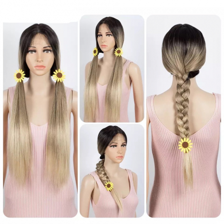 Peruca C249 FRONT LACE Blonda Cenusie Ombre [4]