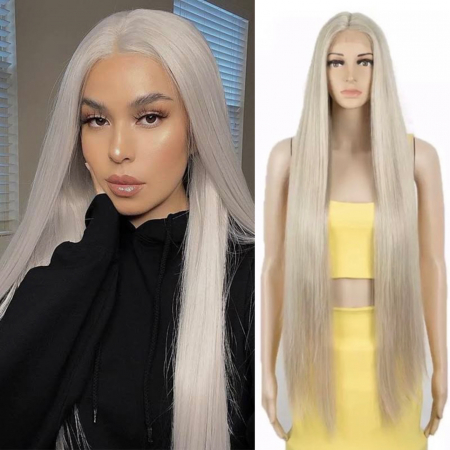 PERUCI - Peruca C250 FRONT LACE Blonda Gri Blond Platinat