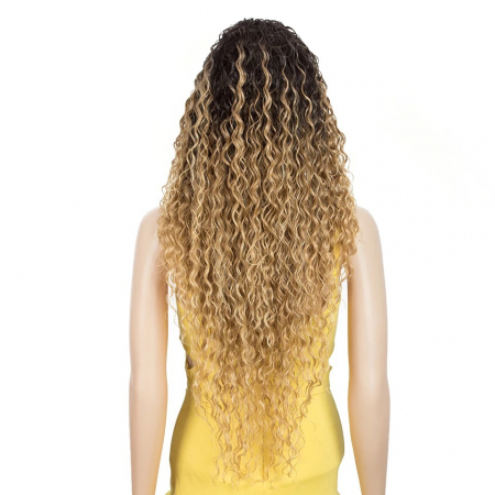 Peruca C128 FRONT LACE Blonda Ombre Baza Bruneta Afro Creata [4]