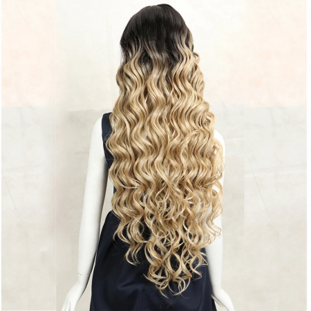 Peruca C272 FRONT LACE Blonda Ombre Baza Satena Bucle Si Volum [2]