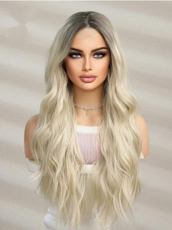 Peruca C994 FRONT LACE Blonda Ombre Baza Satena Ondulata [1]