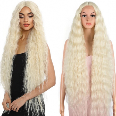 PERUCI - Peruca C187 FRONT LACE Blonda Platinata Creata Par Lung