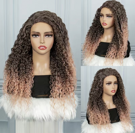 Peruca C205 FRONT LACE Satena Cu Varfuri Roz Afro Creata [6]