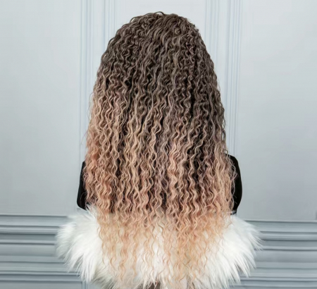 Peruca C205 FRONT LACE Satena Cu Varfuri Roz Afro Creata [3]