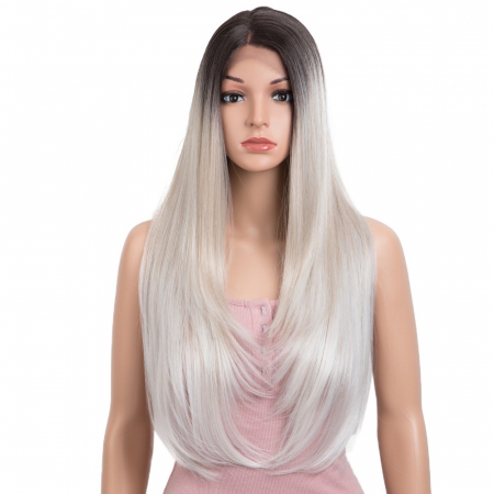 Peruca C233 FRONT LACE Satena Ombre Blonda Gri Blond Platina [1]