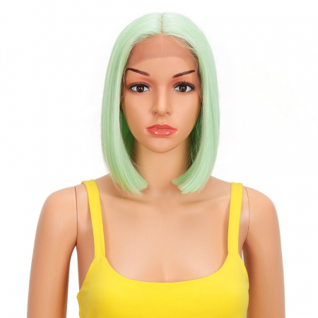 Peruca C74 FRONT LACE Verde Bob Scurta [1]