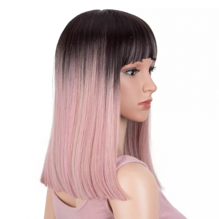 Peruca C40 Ombre Roz cu Breton [1]