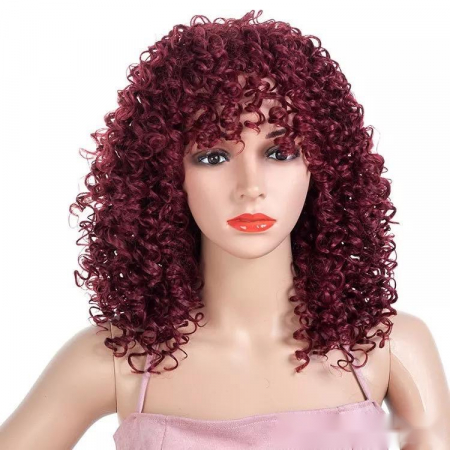 Peruca C218 Roscata Visina Afro Cu Breton Par Cret Volum [1]