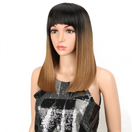 Peruca C264 Satena Baza Bruneta Ombre Bob Cu Breton [1]